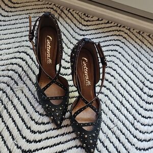 L'INTERVALLE Black Studded Heels